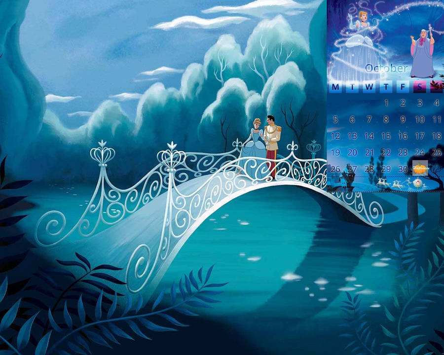 Cute Aesthetic Disney Princess Cinderella Bridge Wallpaper
