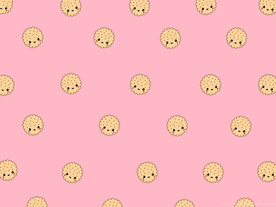Cute And Pink Brown Cookies Wallpaper