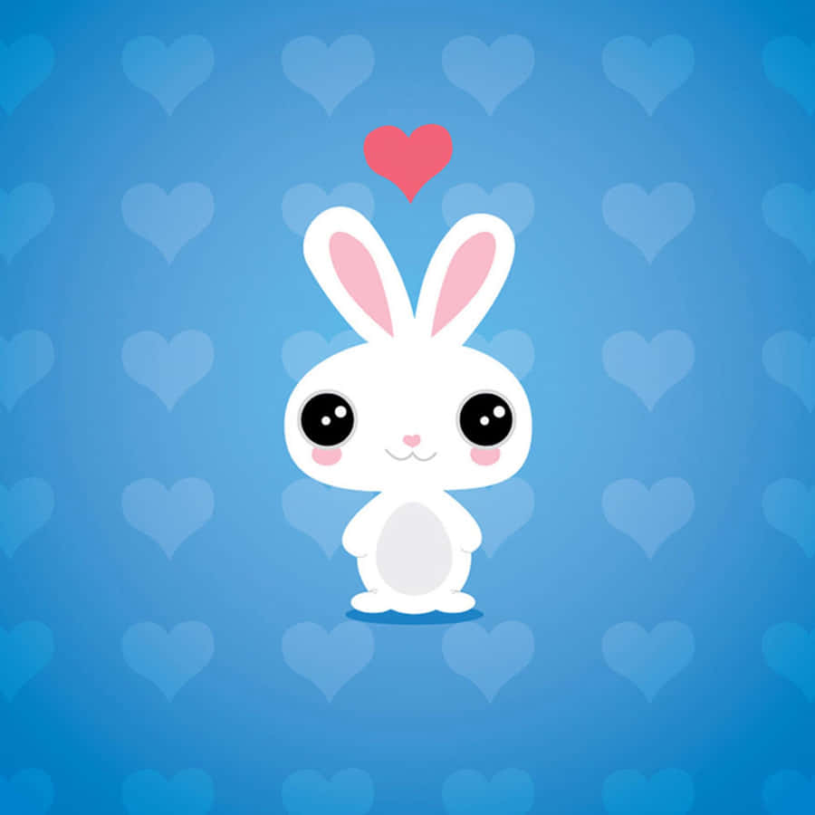 Cute Animals Cartoon Standing Bunny Wallpaper