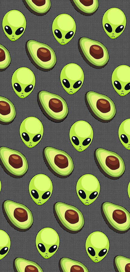 Cute Avocado Alien Heads Wallpaper