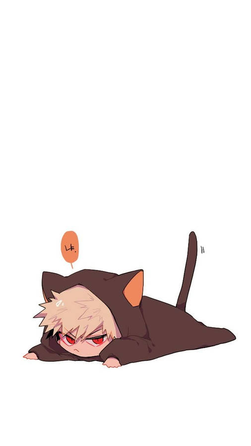 Cute Bakugo Cat Background Wallpaper