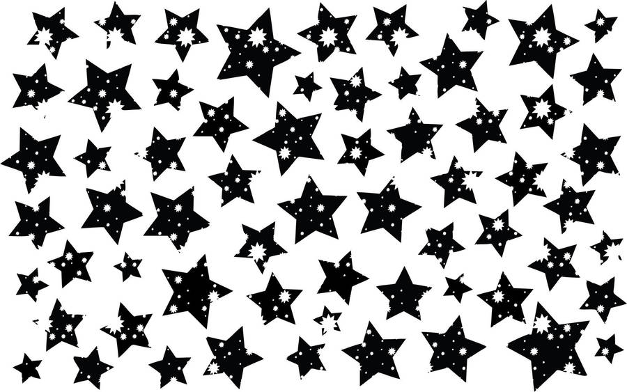 Cute Black And White Aesthetic Star Collage Wallpaper