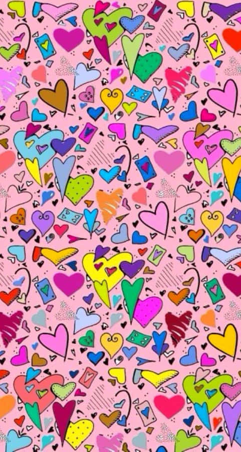 Cute Colorful Tiny Hearts Wallpaper