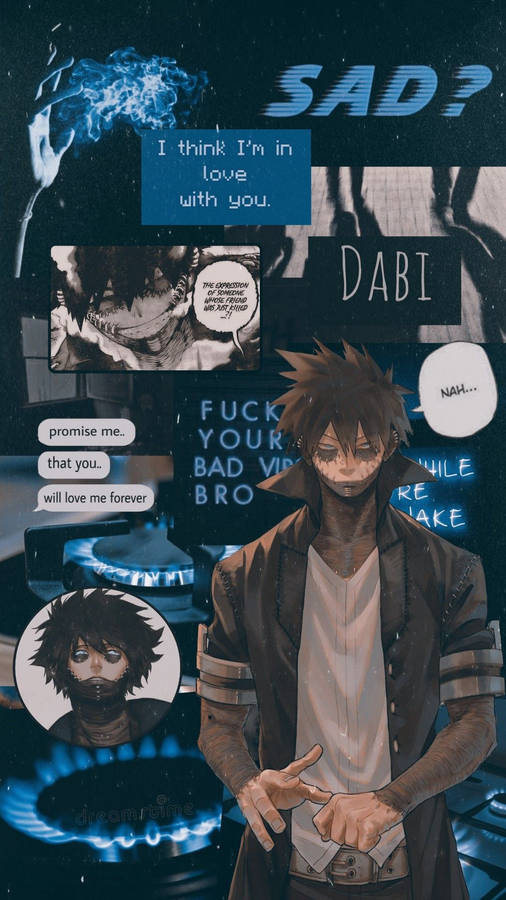 Cute Dabi Dark Blue Aesthetic Wallpaper