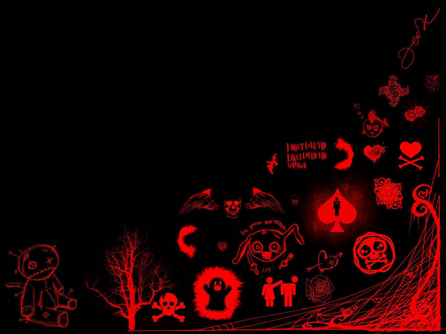 Cute Dark Red Logos And Symbols Wallpaper