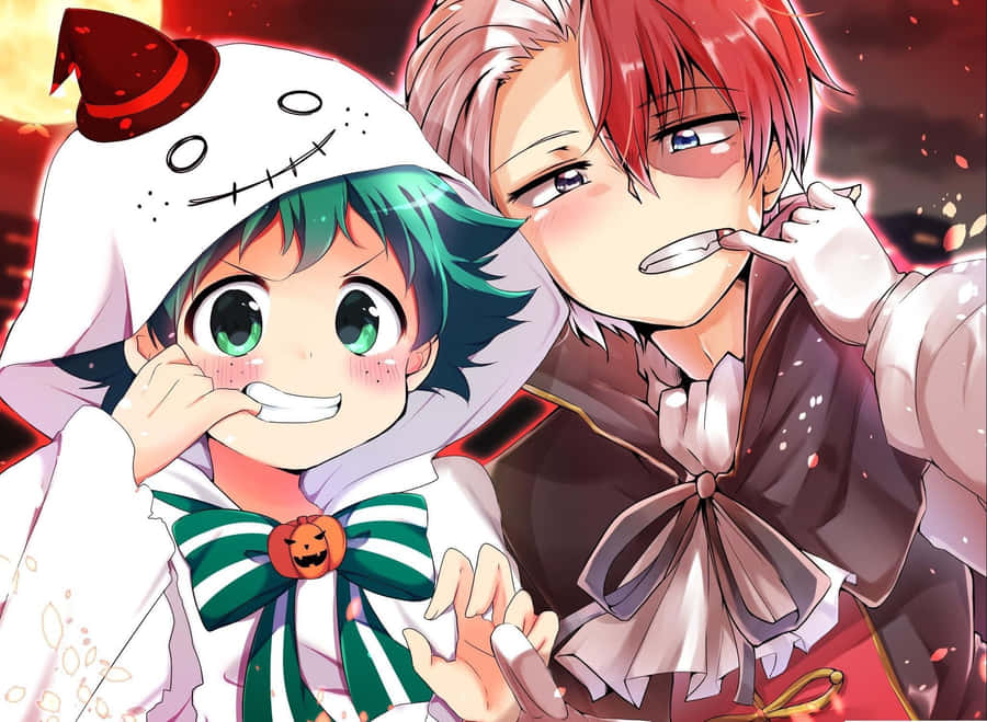 Cute Deku And Todoroki My Hero Academia Wallpaper