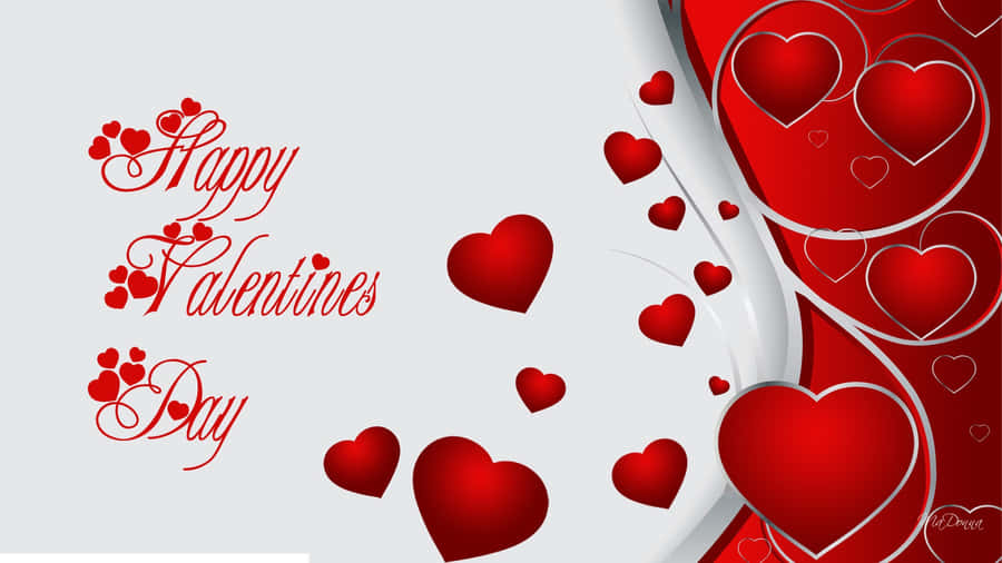 Cute Happy Valentine Day Swirly Hearts Wallpaper