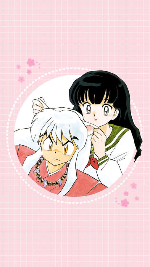 Cute Inuyasha And Kagome Phone Wallpaper