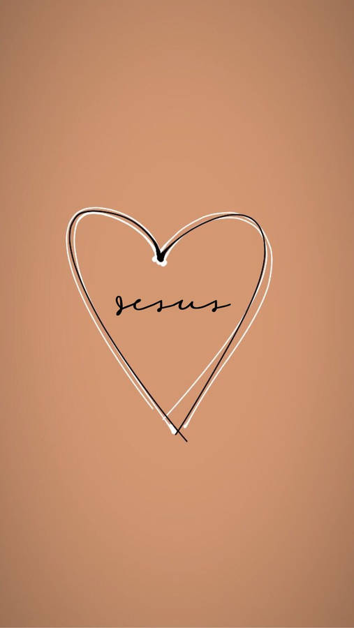 Cute Jesus Heart Doodle Wallpaper