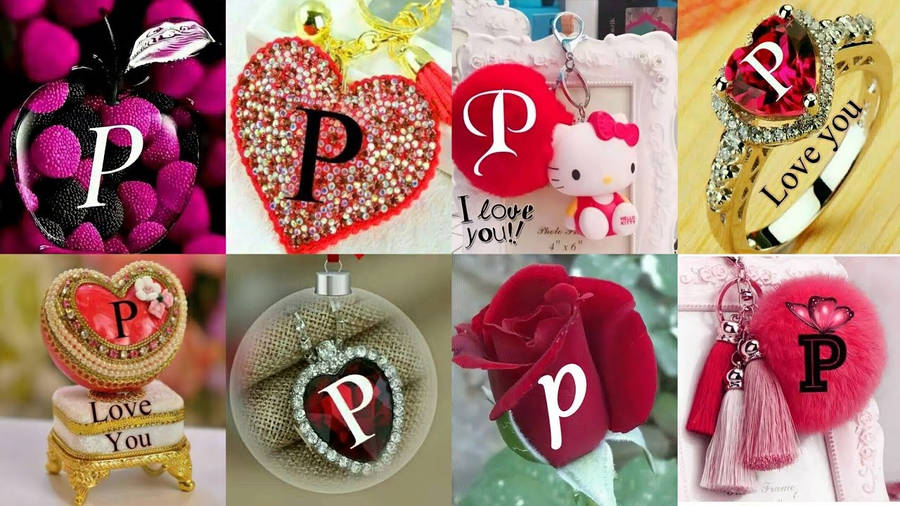 Cute Letter P Collage Wallpaper