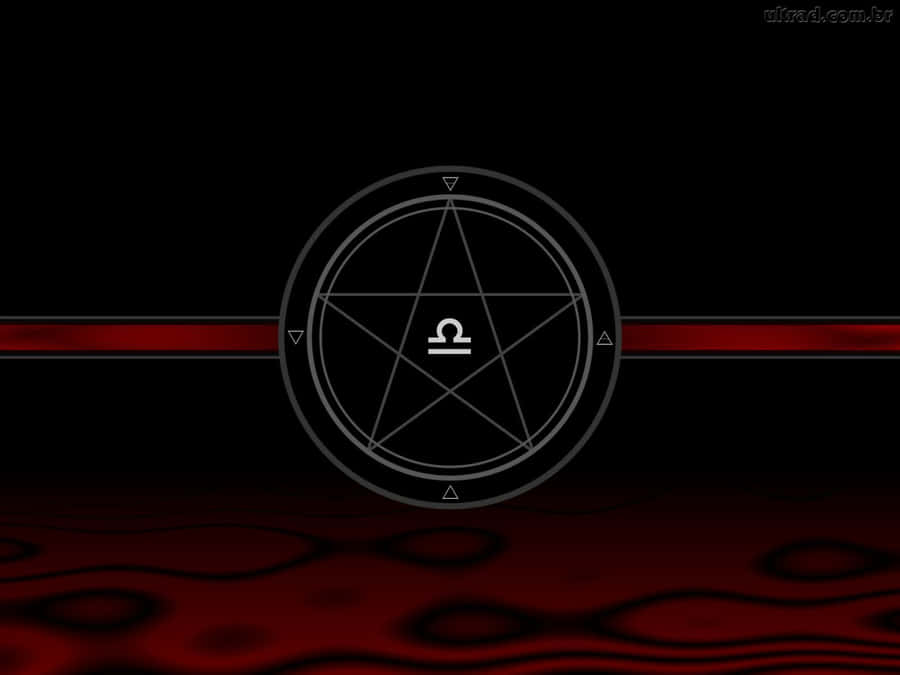 Cute Libra Zodiac Symbol In Pentagram Wallpaper