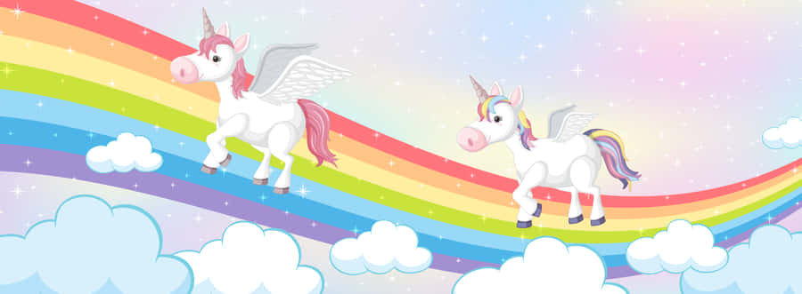 Cute Magical Unicorns Wallpaper