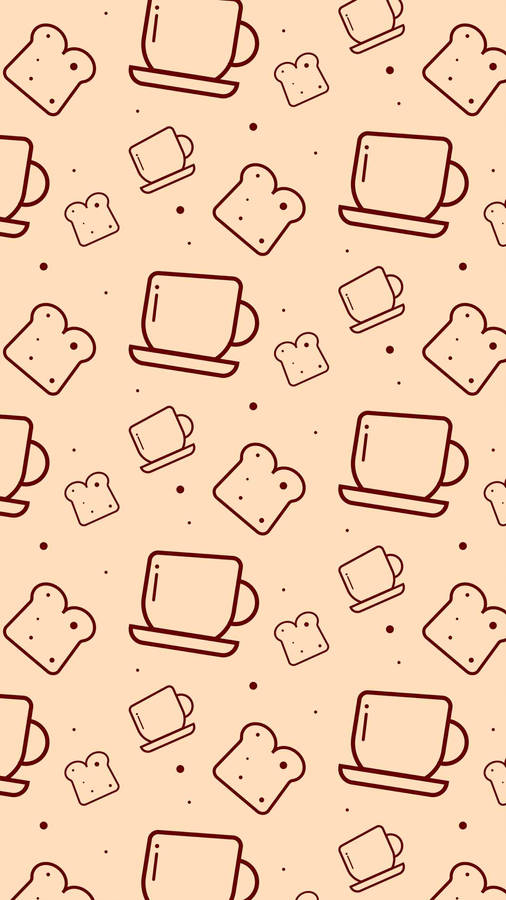 Cute Mug Bread Aesthetic Phone Wallpaper