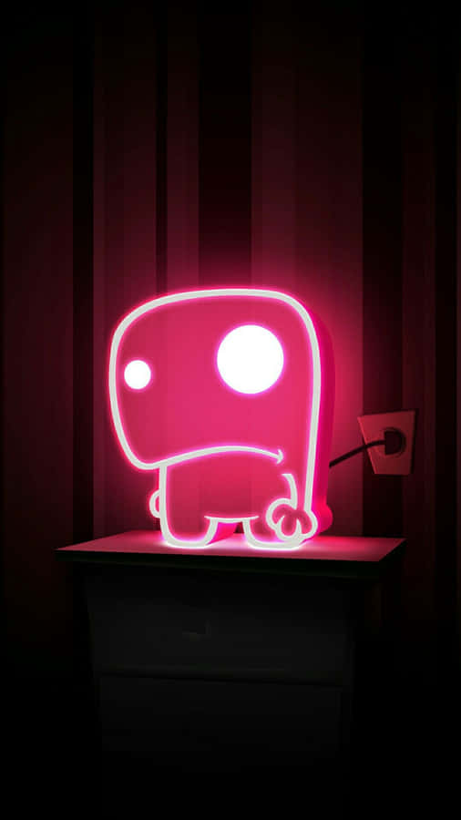 Cute Neon Pink Monster Lamp Wallpaper