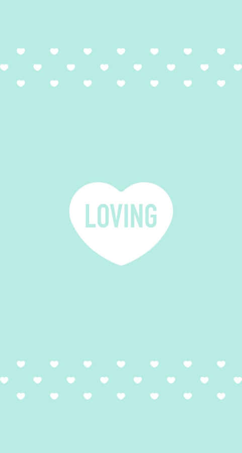 Cute Pastel Green Loving Heart Wallpaper