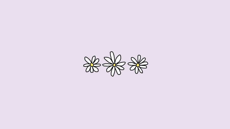 Cute Pastel Purple Daisies Wallpaper