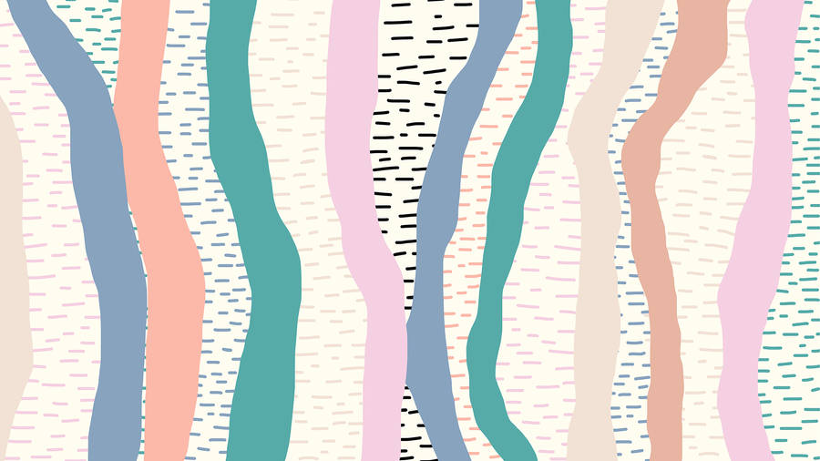Cute Pastel Wavy Lines Wallpaper