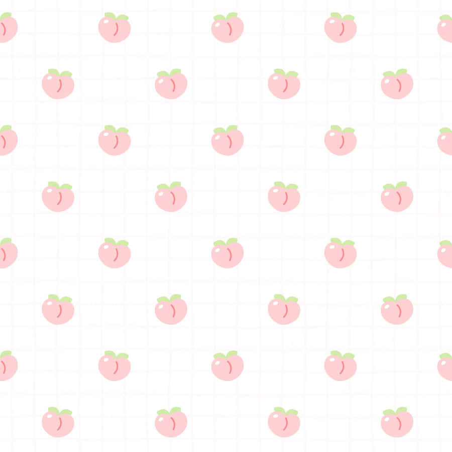 Cute Peach Fruits Pattern Wallpaper