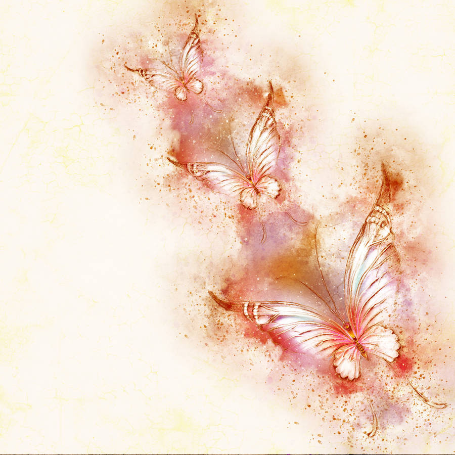 Cute Pink Butterfly Theme Artwork Wallpaper