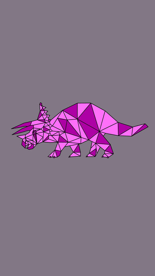 Cute Pink Dinosaur Geometric Styracosaurus Wallpaper