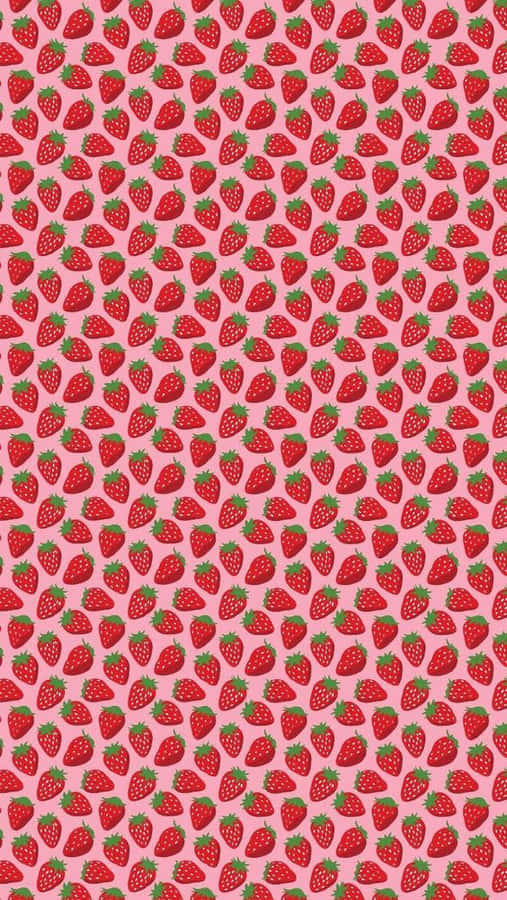Cute Red Seamless Strawberries Iphone Wallpaper