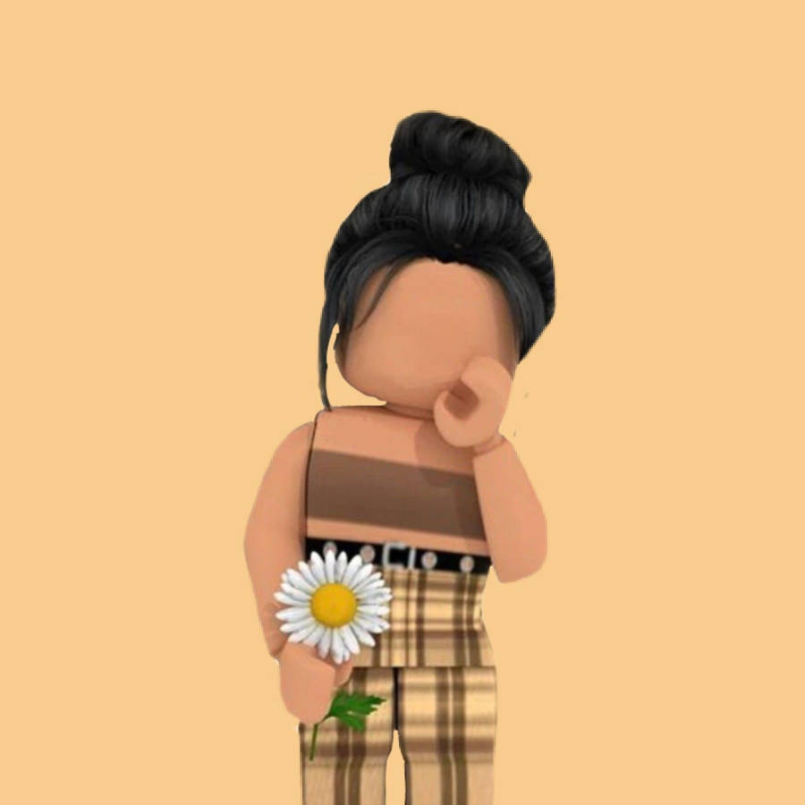 Cute Roblox With White Flower Wallpaper
