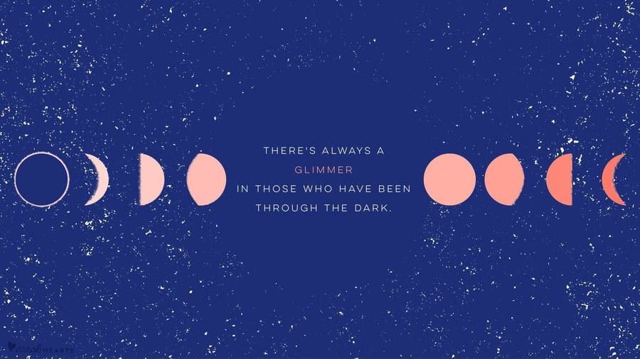 Cute Simple Aesthetic Moon Phases Desktop Wallpaper