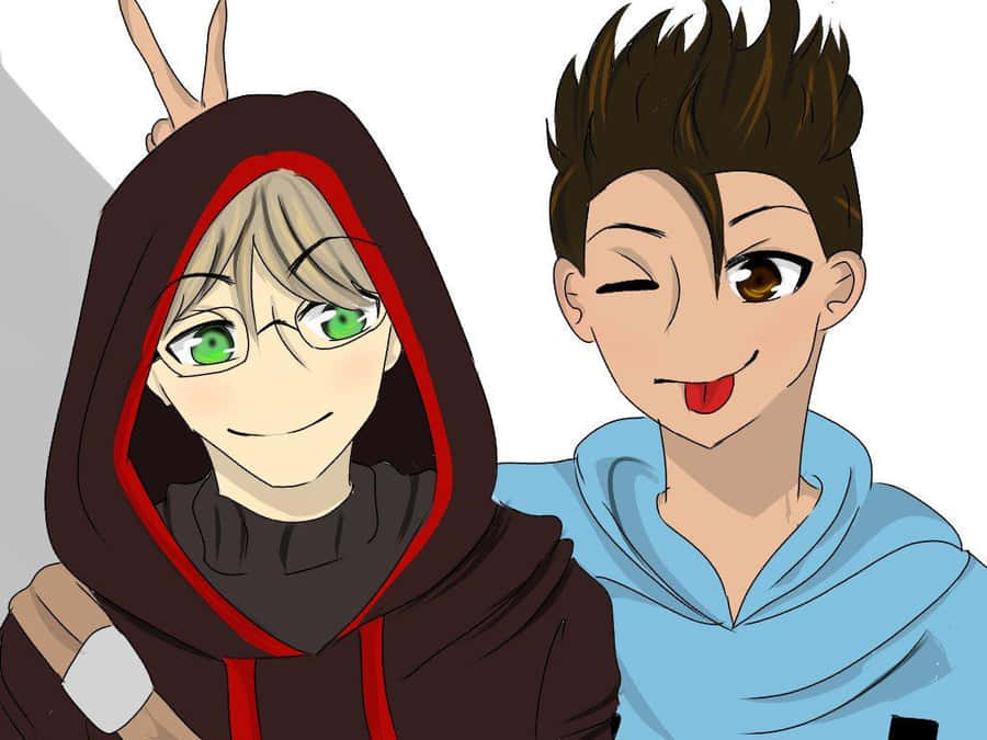 Cute Skeppy And Badboyhalo Wallpaper