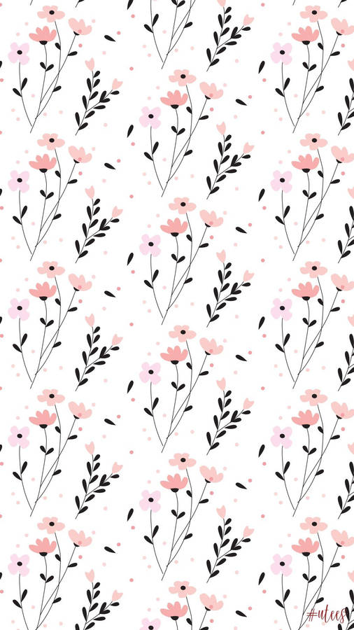 Cute Spring Flower Pattern Wallpaper