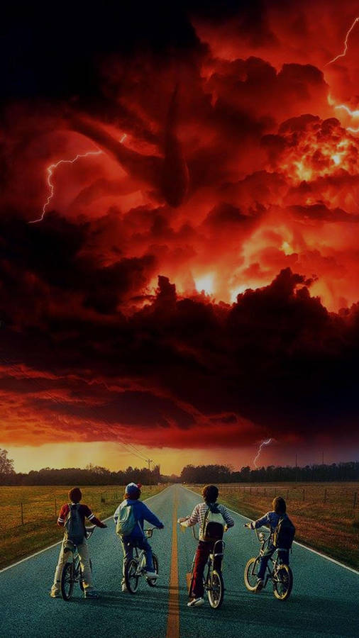 Cute Stranger Things Young Bikers Wallpaper