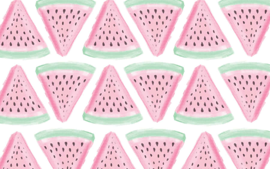 Cute Summer Desktop Watermelon Slices Wallpaper