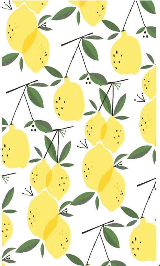 Cute Summer Lemons Phone Wallpaper