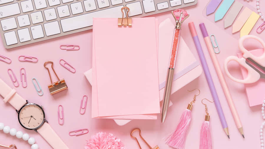 Cute Things Used In Studying Wallpaper