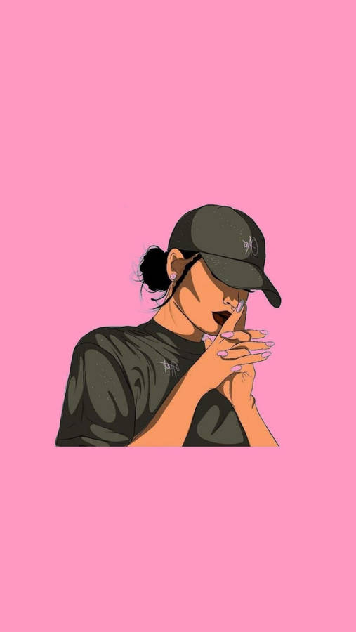 Cute Tomboy Black Shirt Cap Wallpaper