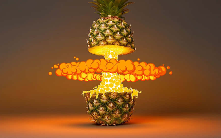Cute Tropical Pineapple Fruit Bomb Wallpaper