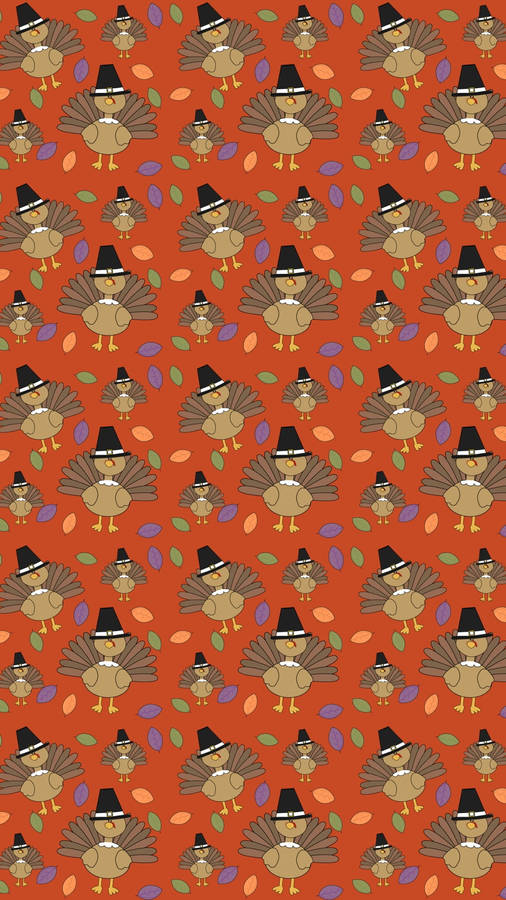 Cute Turkey Pattern Thanksgiving Iphone Wallpaper