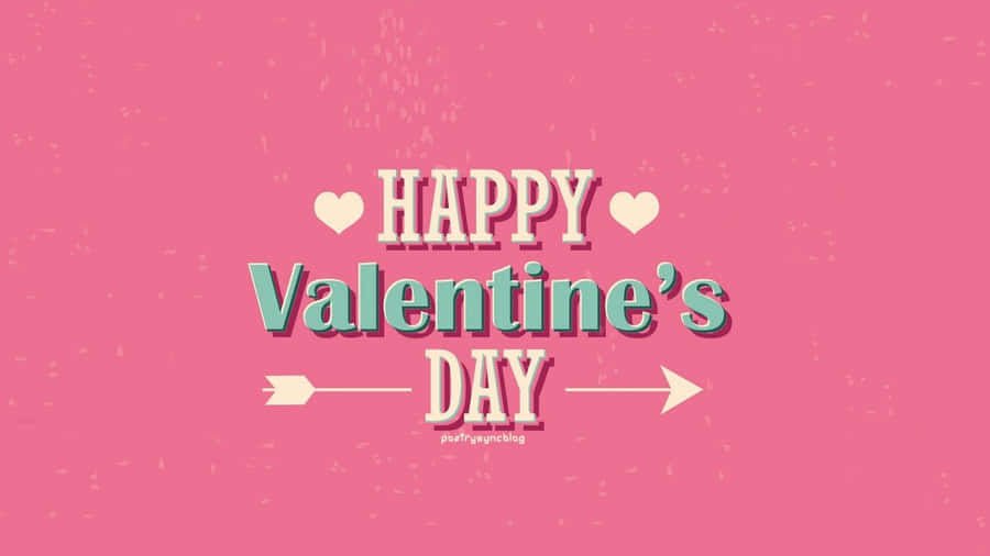 Cute Valentine Pink Greeting Banner Wallpaper