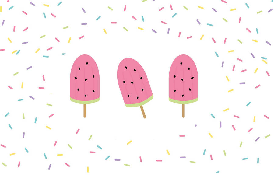 Cute Watermelon Popsicle Drizzles Wallpaper