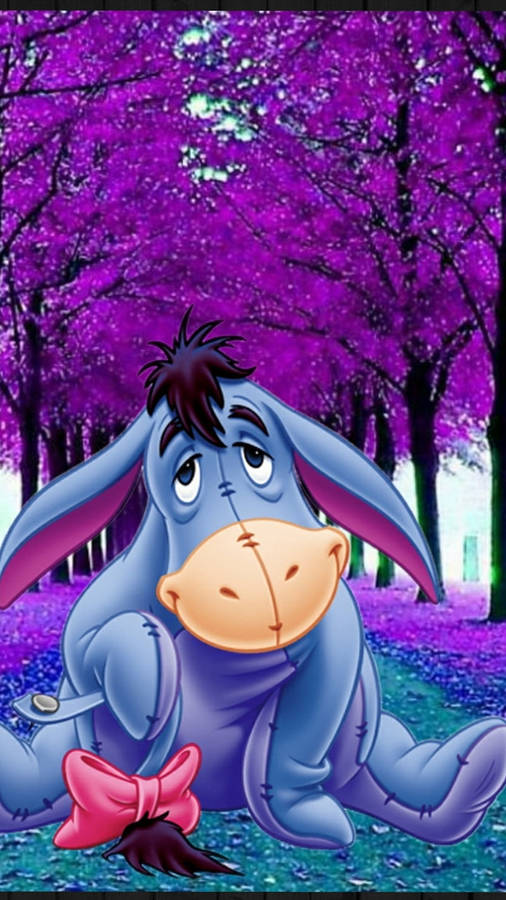 Cute Winnie The Pooh Iphone Eeyore Violet Trees Wallpaper