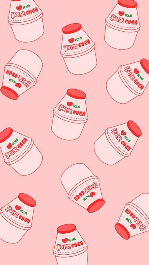 Cute Yogurt Aesthetic Phone Wallpaper