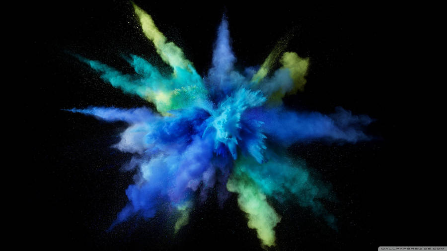 Cyan Powder Explosion Wallpaper