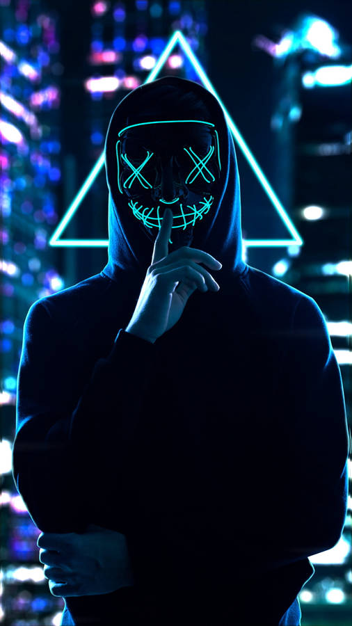 Cyan Triangle Purge Mask Wallpaper