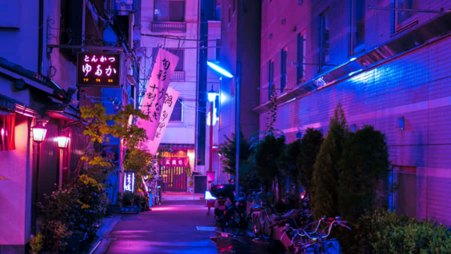 Cyberpunk Vibe In Tokyo, Japan Wallpaper