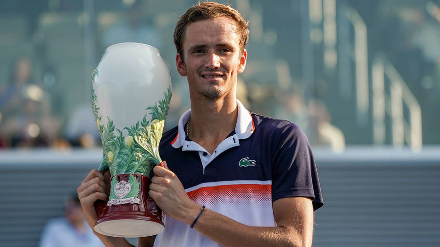 Daniil Medvedev Holding His Trophy Wallpaper