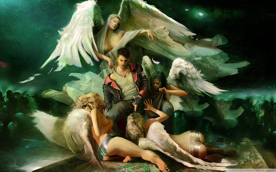 Dante And His Angelic Warriors Fight Hordes Of Demons In Devil May Cry. Wallpaper