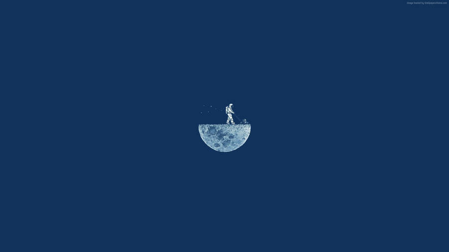Dark Blue Aesthetic Quarter Moon Wallpaper