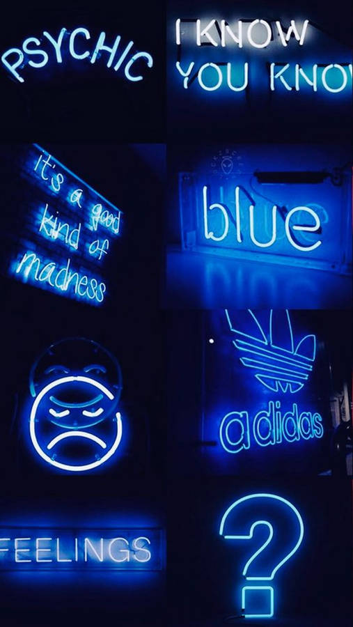 Dark Blue Aesthetic Tumblr Text Collage Wallpaper