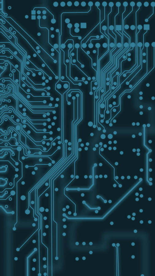 Dark Blue Circuit Board Wallpaper