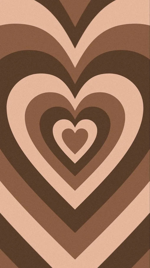 Dark Brown Heart Pattern Wallpaper