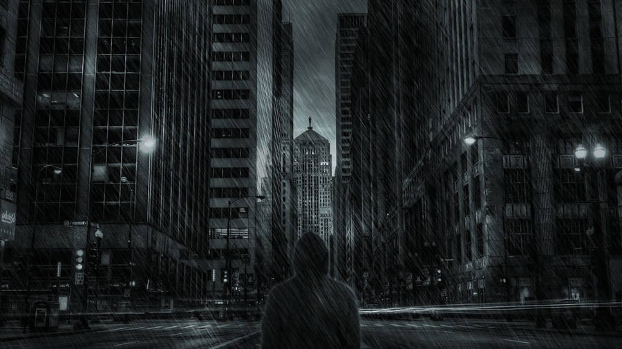 Dark City Digital Art Wallpaper